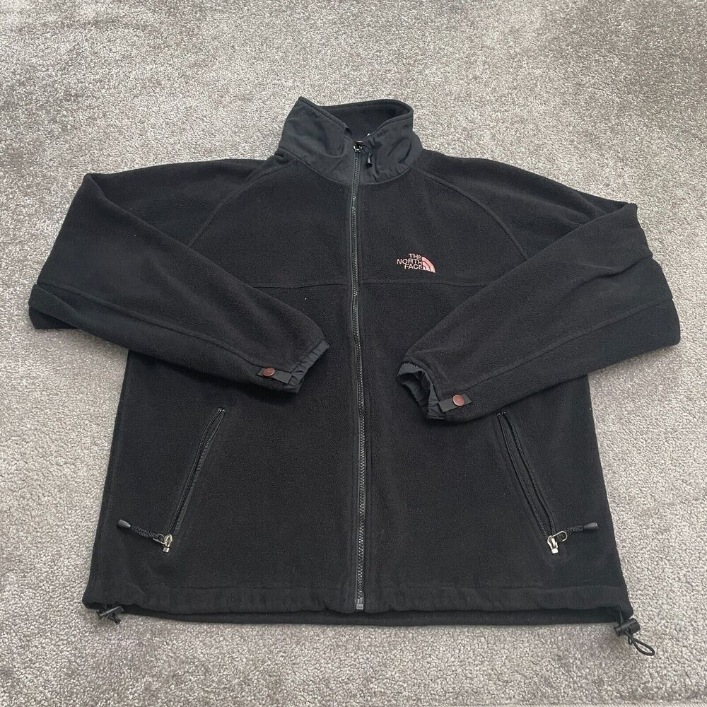 The North Face Fleece Jacket Mens Medium Black Full Zip Pocket Outdoor Hiking